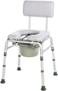 Lumex Deluxe Padded Shower Chair with Commode Opening