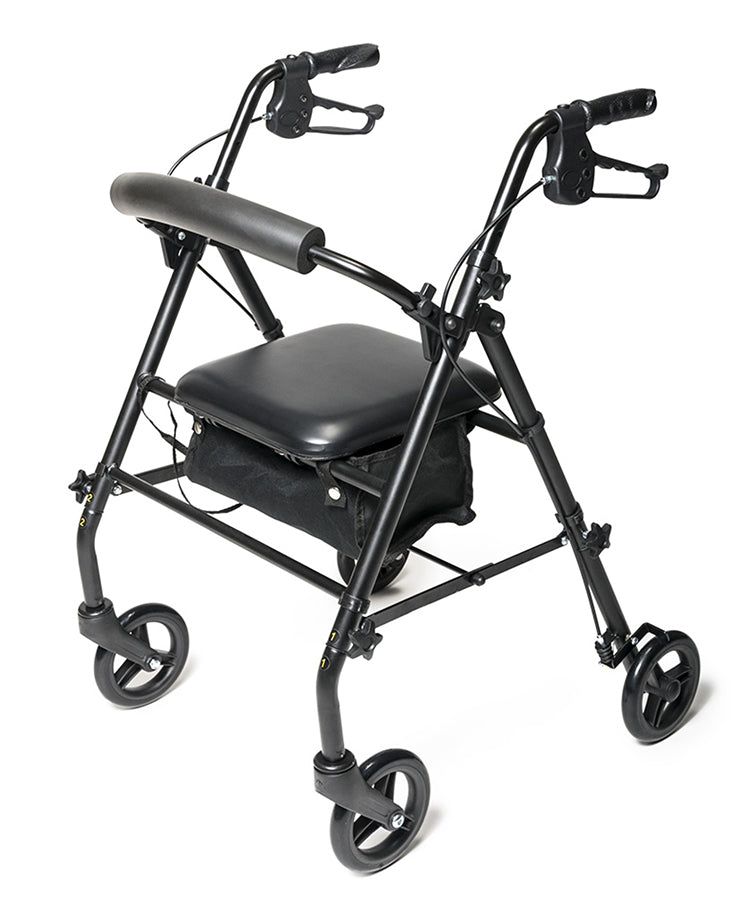 Lumex Steel Knockdown Rollator, 4-Wheel Folding