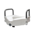 Lumex Raised Toilet Seat w/ Lock, Removable Arms