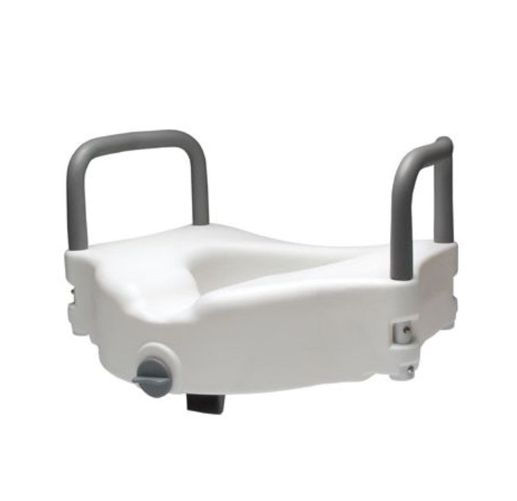Lumex Raised Toilet Seat w/ Lock, Removable Arms