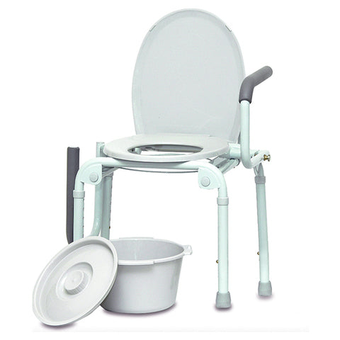 Steel Drop-Arm Commode