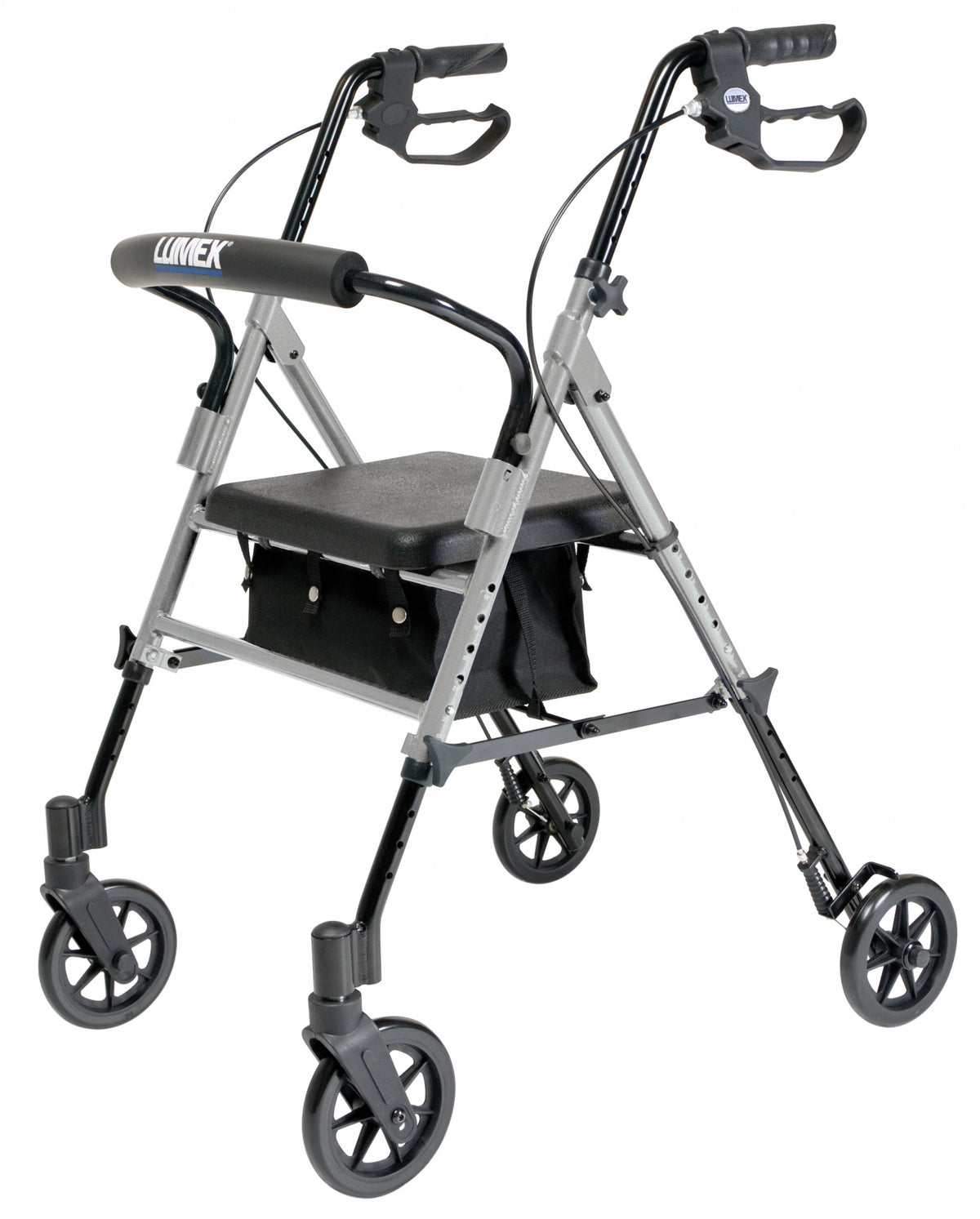 Lumex Rollator, Height-Adjustable, Silver