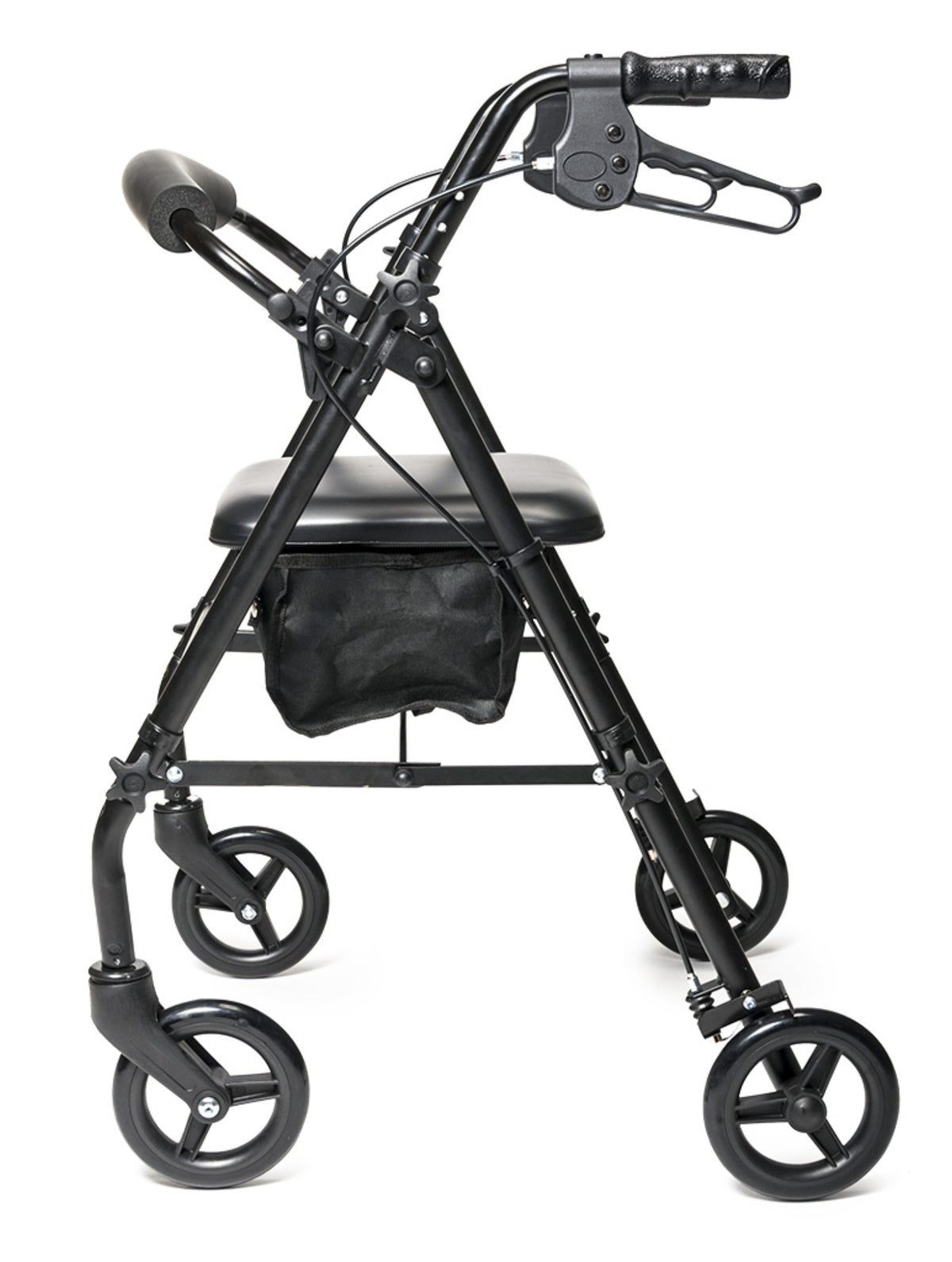 Lumex Rollator, Steel Knock-Down, 4-Wheel, Black